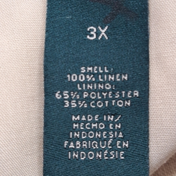 Perry Ellis 100% Linen Button Up Vest    Size 3X - Picture 3 of 5